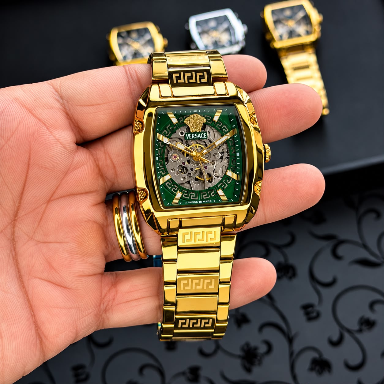 Versace Greca Gold With Green Dial